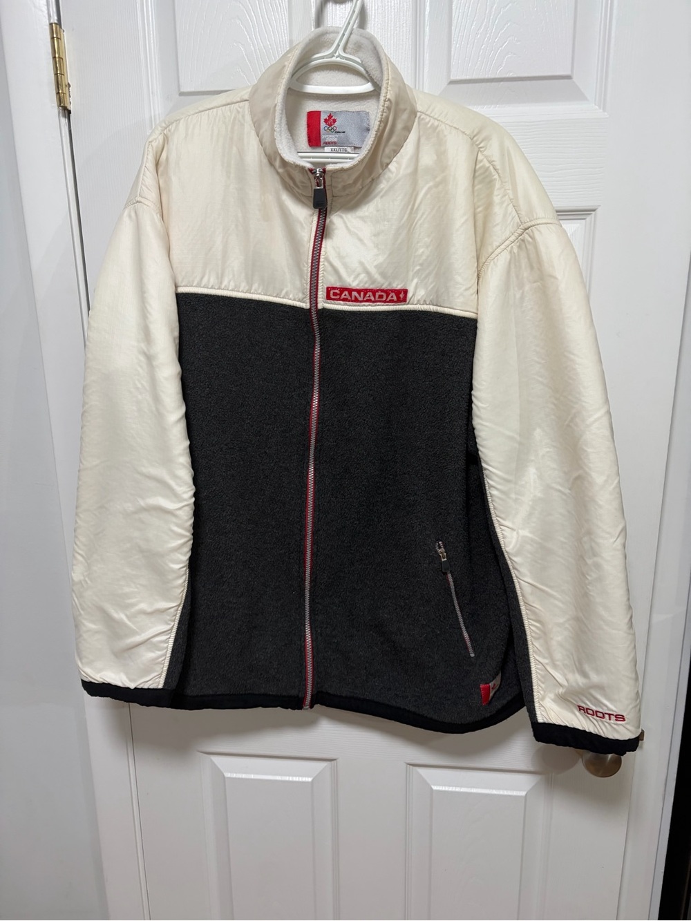 Vintage Roots Team Canada Sydney 2000 Olympic Jacket Fleece Nylon XXL Vtg